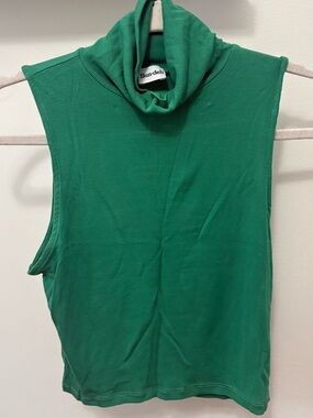 Aritzia Sunday Best Emerald Green Sleeveless Turtleneck Tank